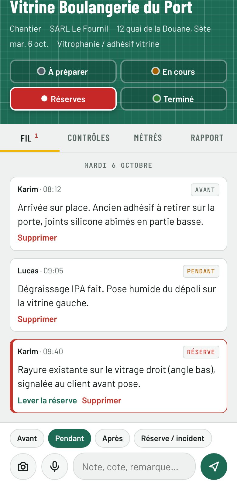 Fil de chantier d'un covering véhicule